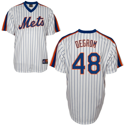 Jacob deGrom #48 MLB Jersey-New York Mets Men's Authentic Home Cooperstown White Baseball Jersey